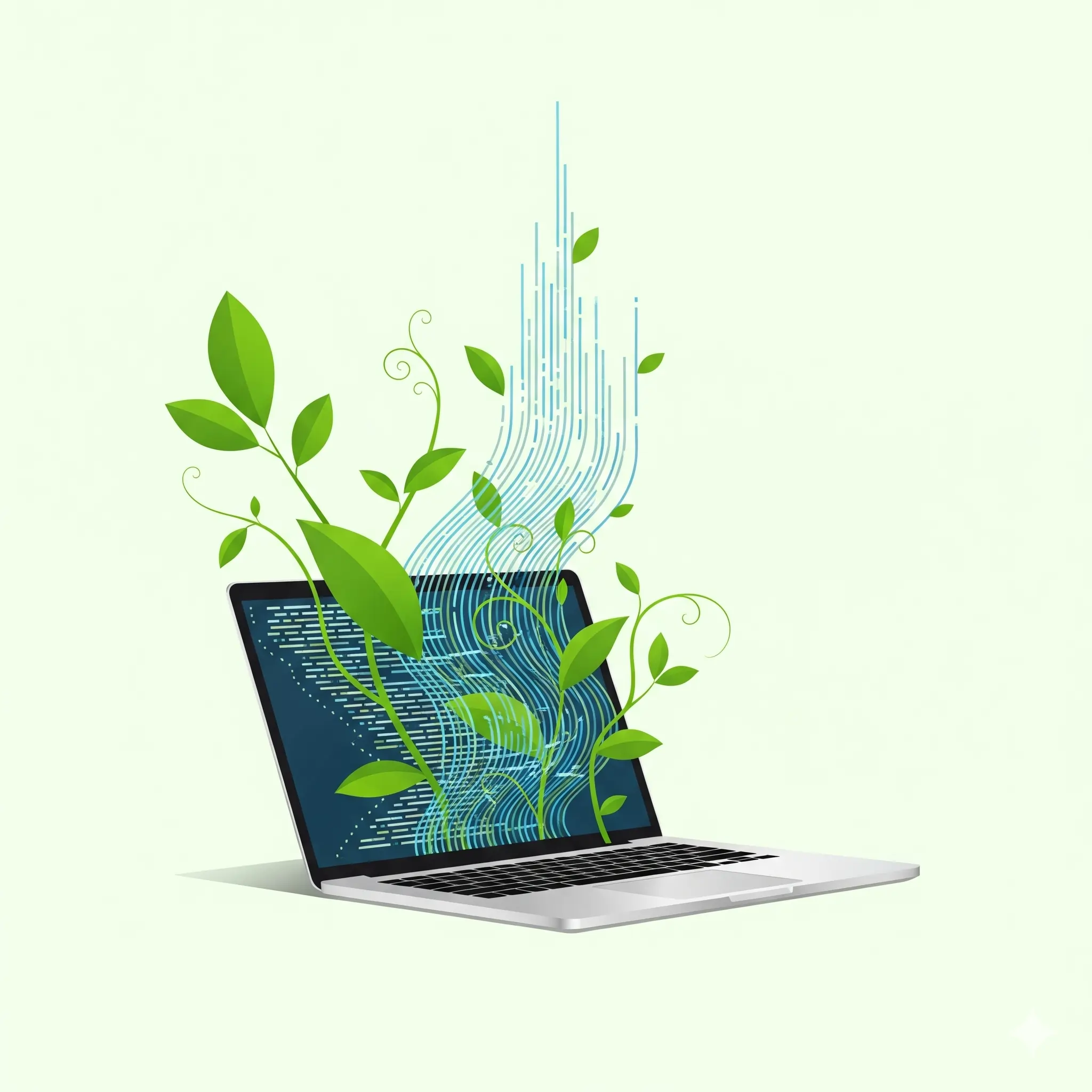 Leaf icon representing green code